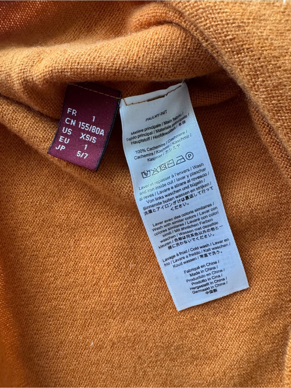 Comptoir des Cotonniers 100% Cashmere V-Neck Sweater - Rust/Terracotta - Picture 5 of 7